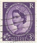 Stamps United Kingdom -  SERIE ISABEL II TIPO WILDING, FILIGRANA INVERTIDA. VALOR FACIAL 3p. YVERT GB 331b