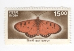 Sellos de Asia - India -  Mariposa