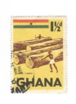 Stamps Ghana -  Madera