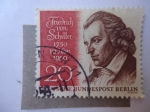 Stamps Germany -  Poeta, Friedrich Von Schiller - 1759 10 Nov. 1959.