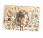 Sellos de Oceania - Australia -  Centenario de la practica de la mujer en la medicina