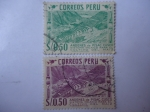 Stamps Peru -  Andenes de Pisac, Cusco - Sistema Incaico de Regadío.