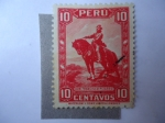 Stamps Peru -  Don Francisco Pizarro.