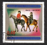Stamps Equatorial Guinea -  Pinturas de caballos chinos