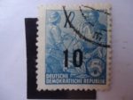 Stamps Germany -  Deutsche Demokratische republik-Plan quinquenal Obrero y Campesino- (Scott/Al:159/60)