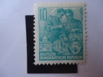 Stamps Germany -  Deutsche Demokratische republik-Plan Quinquenal-Obrero y Campesino - (Scott/Al:191)