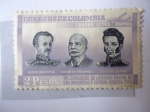 Stamps Colombia -  VII Congreso de la Unión Postal de las Américas y España - Bogota 1955 - Abdon Calderon- Baron de Rí