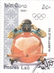 Stamps Laos -  Olimpiada de invierno Albertville-92