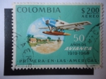 Stamps Colombia -  50 Años de Avianca - 1919-1969 - Primera en las Américas.