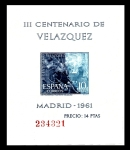Stamps : Europe : Spain :  III Centenario de la muerte de Velázquez