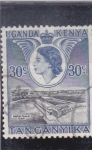 Stamps Uganda -  hidroeléctrica Owen Fall Dam
