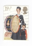 Stamps United Kingdom -  Mujer con tambor