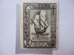 Stamps Peru -  Primer Centenario (836-1936) Político de la Provincia del Callao 1527 - Primer Buque de Guerra en la