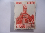 Stamps Peru -  Monumento al Inca Mancocapac - Fundador del Imperio 