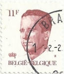 Stamps Belgium -  SERIE REY BALDUINO TIPO VELGHE. VALOR FACIAL 11 BEF. YVERT BE 2085