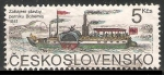 Sellos del Mundo : Europa : Checoslovaquia : 150º aniversário da viagem do primeiro barco a vapor Tcheca Bohemia 
