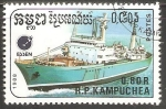 Sellos de Asia - Camboya -  Cargo ship-Barco de carga 