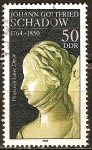 Sellos de Europa - Alemania -  225a Aniv nacimiento de JG. Schadow (escultor).Detalle de la Princesa Louise,DDR.