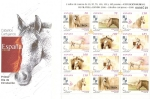 Stamps Spain -  Caballos Cartujanos - Exposición Mundial de Filatelia HB en SPD