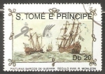 Stamps : Africa : S�o_Tom�_and_Pr�ncipe :  Pinturas barcos de guerra 