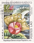 Stamps Laos -  flores-