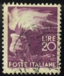 Stamps Italy -  mano con antorcha