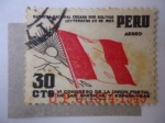 Stamps Peru -  VI Congreso de la Unión Postal de las Américas y España 1949 - Bandera creada por Bolívar 1925.