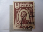 Stamps Peru -  Toribio de Luzuriaga - Primer Gran Mariscal del Perú 1782-1842. m(Scott415)