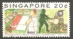 Stamps Singapore -  707 - 25 Anivº del Servicio Nacional