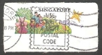 Stamps Singapore -  8 - Familia en la vegetación
