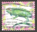Sellos de Asia - Singapur -  861 - Iguana verde