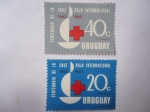 Stamps Uruguay -  Centenario de la Cruz Roja Nacional 1865-1963.