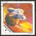 Stamps Hungary -  Spaceship near Phobos
