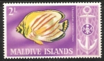 Stamps Maldives -  Chaetodon ornatissimus