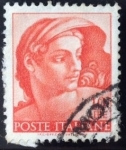 Stamps Italy -  fresco de Miguel Ángel 