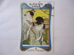 Stamps : Asia : United_Arab_Emirates :  Ajman - Expo70 Osaka - Intimate Kitchen By Utamaro.