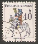 Sellos de Europa - Checoslovaquia -  Postava historického postiliona na koni
