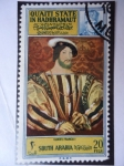 Stamps United Arab Emirates -  ADEN- serie:Qu´Aiti State In Hadhramaut - King François I -Oleo de:Jean Clovet-Museo de Louvre - Sou
