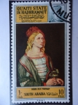 Stamps : Asia : United_Arab_Emirates :  Aden-Protectorados - Serie:Qu´Aiti State In Hadhramaut - Autorretrato del Pintor: Durer 1493-Museo d