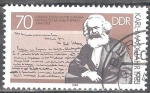 Stamps Germany -  Karl Marx y notas marginales sobre el programa del Partido de los Trabajadores Alemanes, 05 de mayo 