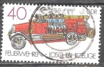 Stamps Germany -  Camion LF15 de bomberos de 1919(DDR).