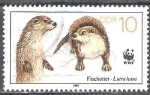 Stamps Germany -  Animales en peligro de extinción, nutrias (DDR).