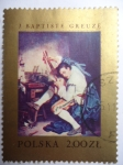 Sellos de Europa - Polonia -  Artista: Jean Baptiste Greuze 1725-1805 - Oleo: The Guitarist-1757 - National Museum in Warsaw.