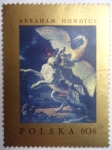 Sellos de Europa - Polonia -  Pintor: Abraham Hondius (1625-1695) - Oleo:Perro cazando Garza - Fight Bwetween a Dog and a Crane-16
