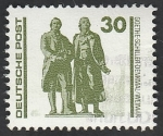 Stamps Germany -  2948 - Monumento a Goethe y Schiller, en Weimar 