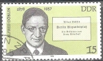 Stamps Germany -  Bruno Alfred Döblin 1878-1957,(psiquiatra y escritor) DDR.