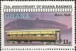 Stamps : Africa : Ghana :  Mail Railroad Car
