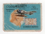 Stamps : America : Colombia :  50 años correo aereo