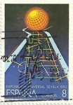 Stamps Spain -  (154) EXPOSICIÓN UNIVERSAL SEVILLA´92. ABSTRACCIÓN DEL RECINTO DE LA EXPO. EDIFIL 2939