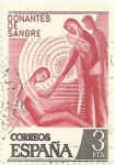 Stamps Spain -  DONANTES DE SANGRE. MOTIVO ALUSIVO. EDIFIL 2355